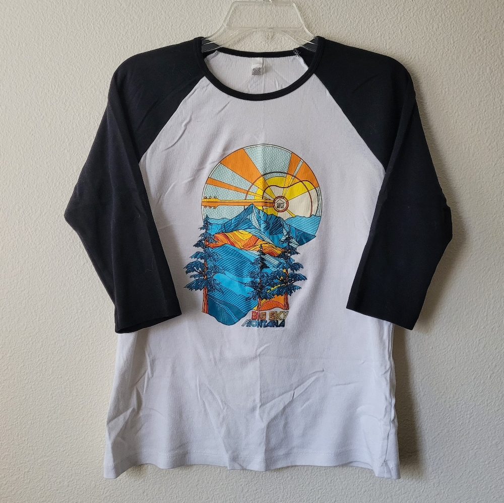 Bella Canvas Baseball Tee Big Sky Music in the Mountains 2021 Shirt 3/4 Sleeves